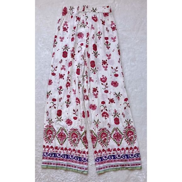 NWT Zara Floral Print High Waisted Pull On Wide Leg Trousers, Size Small - Picture 15 of 16